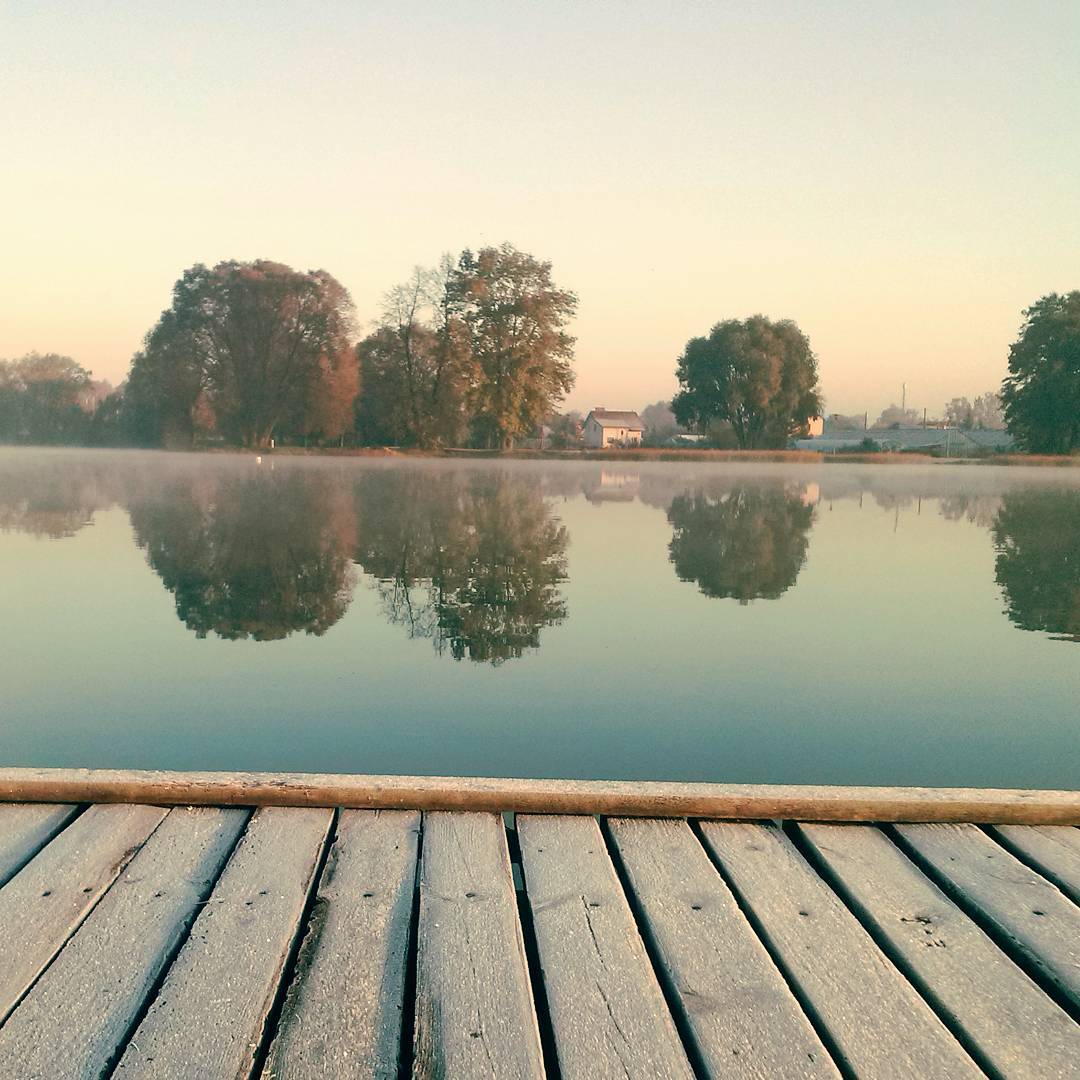 lake on frosty morning